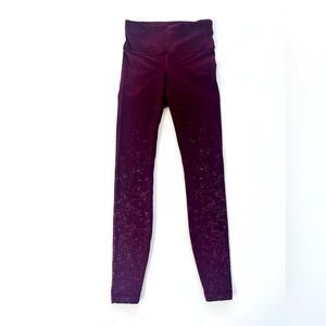Lululemon Maroon Legging with Velvet Accent